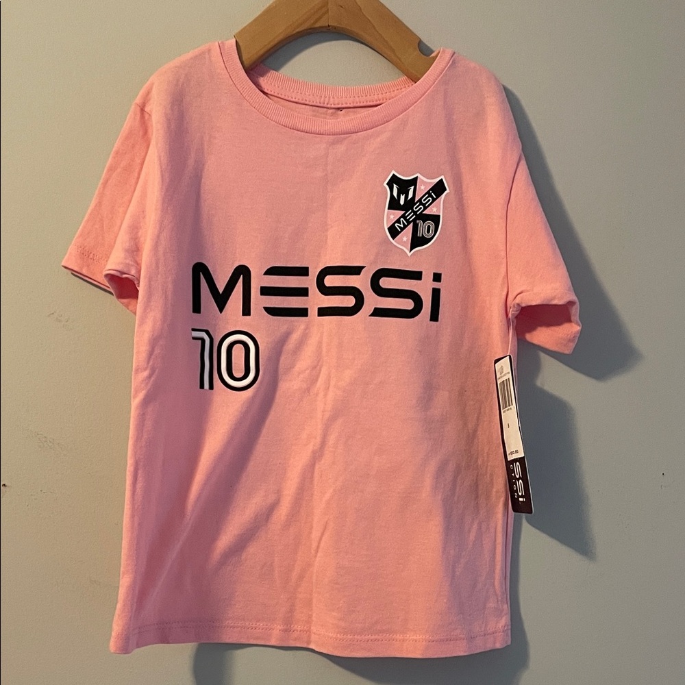 NWT kids Messi pink T-shirt size:5